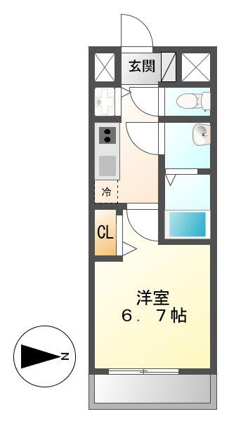 プレサンス名古屋STATIONルミアス(1K/5階)の間取り写真