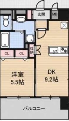 LUXE新大阪II(1DK/3階)の間取り写真