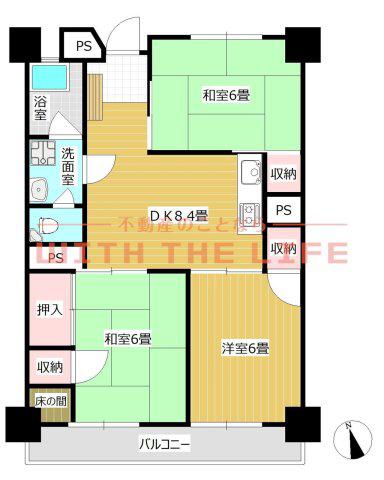 第二森光ビル(3DK/4階)の間取り写真
