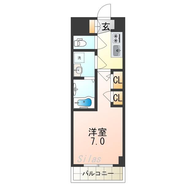 S-RESIDENCE高井田CENTRAL(1K/8階)の間取り写真