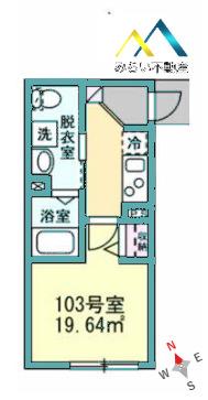 ベイルーム鶴見小野II(1K/1階)の間取り写真
