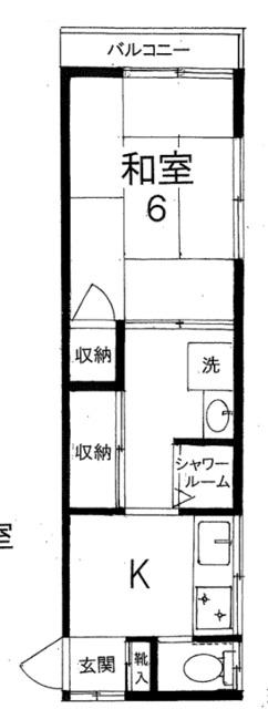 メゾン・ド・たけ(1K/2階)の間取り写真