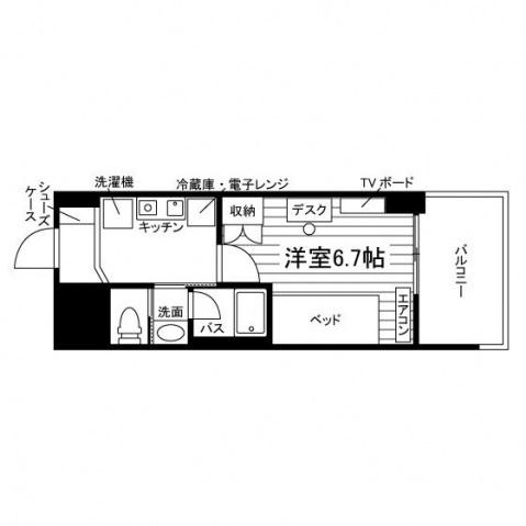 学生会館 UNI EMEAL 金沢工大前2(1K/4階)の間取り写真