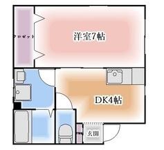 第2三駒ハイツ(1DK/2階)の間取り写真