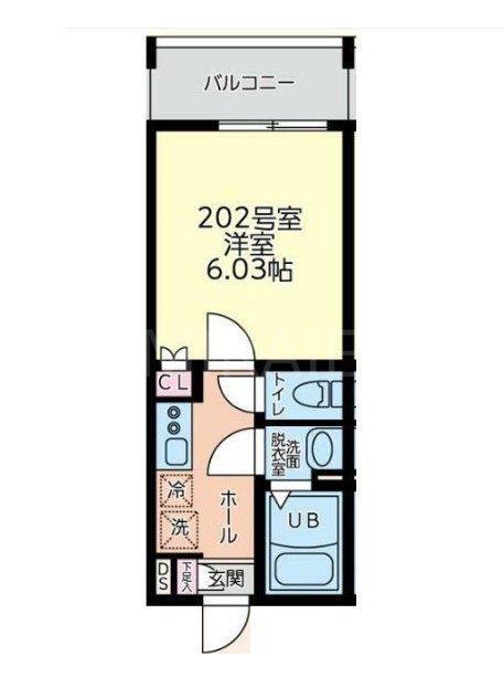 フルセイル中山II(1K/2階)の間取り写真