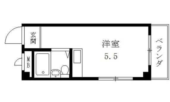 カルム加賀屋(ワンルーム/4階)の間取り写真