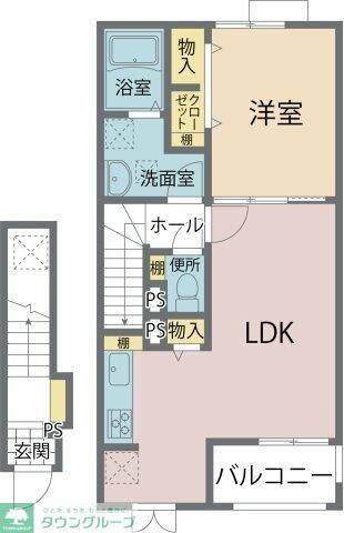 コート・ダジュールA棟B棟(1LDK/2階)の間取り写真