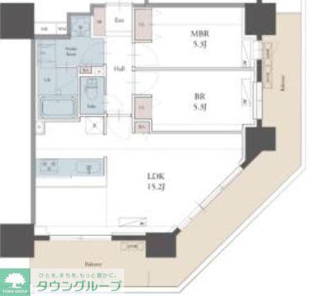 ラグゼナ用賀(2LDK/5階)の間取り写真