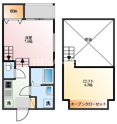 MODERN PALAZZO 戸町S.R(1SK/2階)の間取り写真