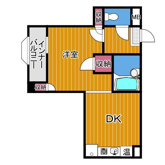 オーシャン古市駅前(1DK/3階)の間取り写真