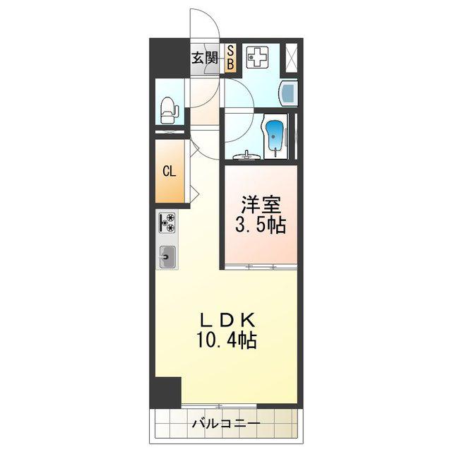 KG ソフィア アベノ播磨町(1LDK/8階)の間取り写真