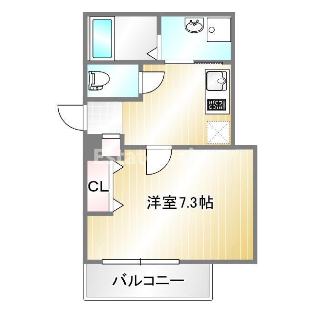 ALEGRIA高速長田(1K/1階)の間取り写真