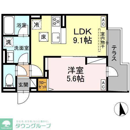 セレスティア徳丸 A(1LDK/1階)の間取り写真