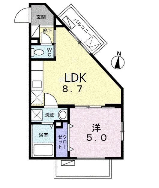 EXCELLENCE・幸(1LDK/1階)の間取り写真