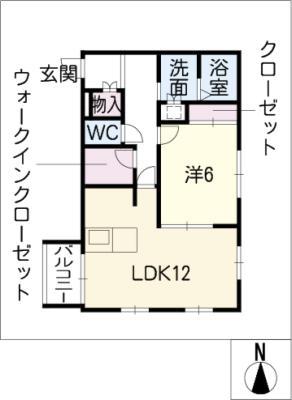 BELLEREVE JOIE(1LDK/1階)の間取り写真