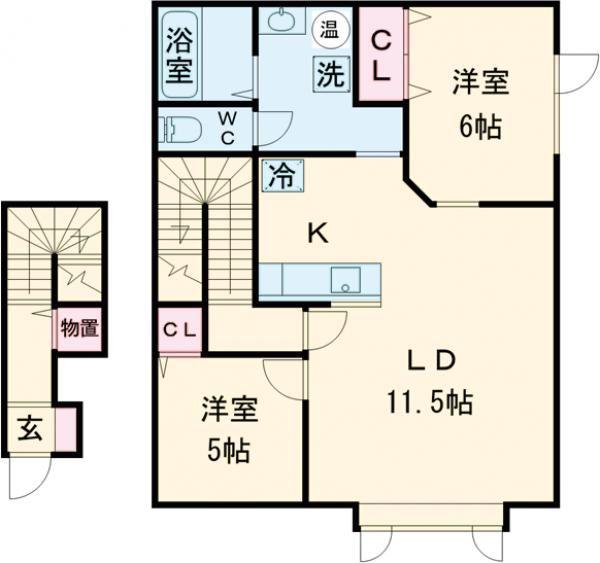 シルフィ(2LDK/2階)の間取り写真