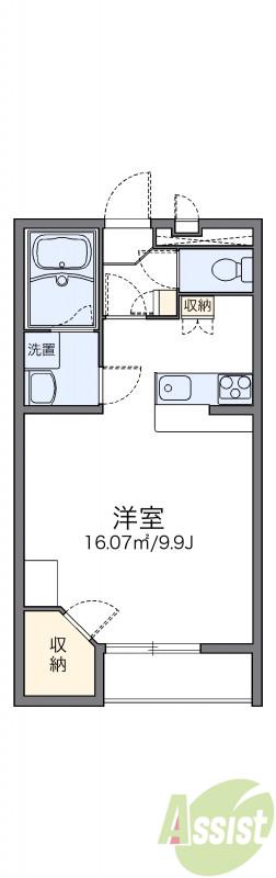 レオパレス豊中南III(1K/2階)の間取り写真