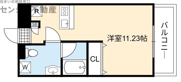 シャトーアスティナ京橋アルト(ワンルーム/7階)の間取り写真
