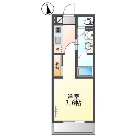 LALLURE御幸町(1K/3階)の間取り写真