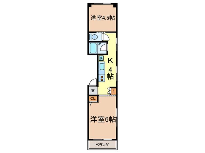 パレス内田7号館(2K/2階)の間取り写真