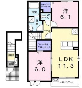 サン・ヴィラ(2LDK/2階)の間取り写真