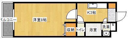 ドミール(1K/2階)の間取り写真
