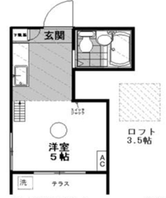 メゾンドミニヨン2(ワンルーム/1階)の間取り写真