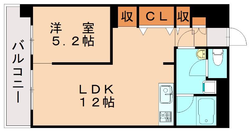 博多スタービル(1LDK/4階)の間取り写真