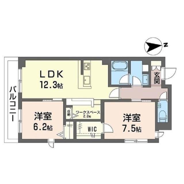カーサレジオソーレ(2LDK/3階)の間取り写真