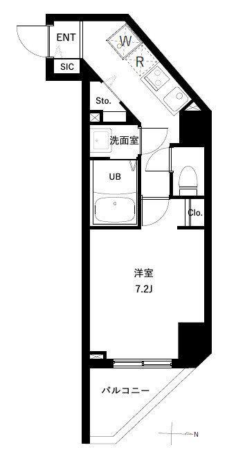 アーバンパーク入谷(1K/4階)の間取り写真