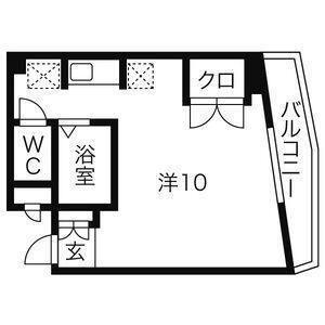 キャピタル萩野町(ワンルーム/4階)の間取り写真
