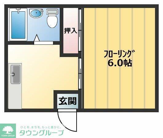 高田ハウス(1K/1階)の間取り写真
