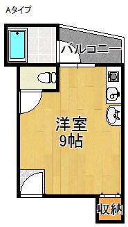 ラフィーネ6号館(ワンルーム/2階)の間取り写真