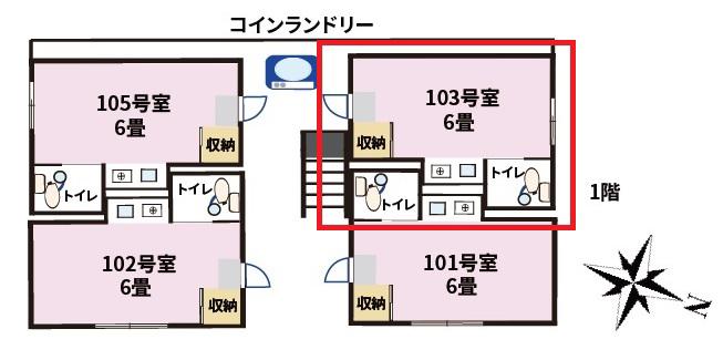 東十条1館(ワンルーム/1階)の間取り写真
