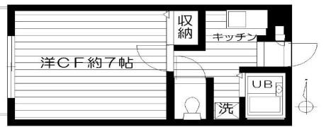 メゾンクレスト愛和(ワンルーム/1階)の間取り写真