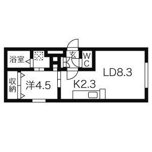 カーサグロリア(1LDK/3階)の間取り写真