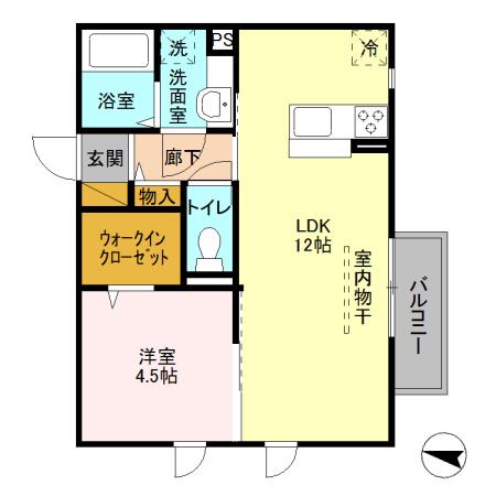 カステロ・デ・グロリアII(1LDK/2階)の間取り写真