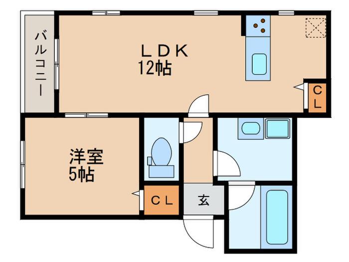 ZECCA日比野(1LDK/3階)の間取り写真
