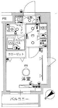 スカイコート茗荷谷壱番館(1K/4階)の間取り写真