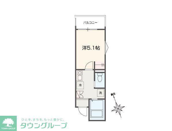 MELLAS小島新田(1K/3階)の間取り写真
