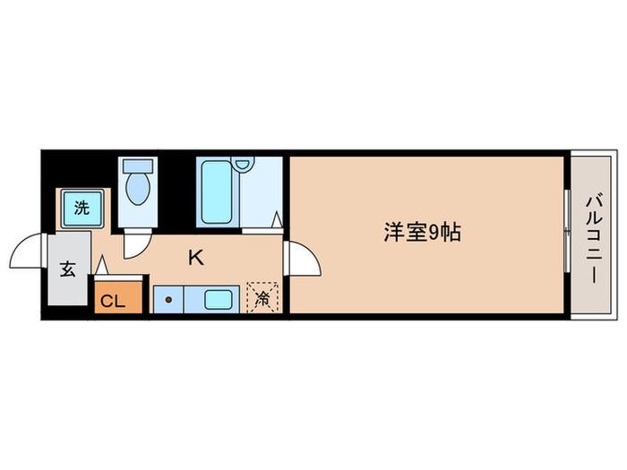 ソルフィー山科(1K/2階)の間取り写真