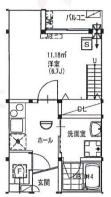 グレイス・カーサ新宿(1K/2階)の間取り写真