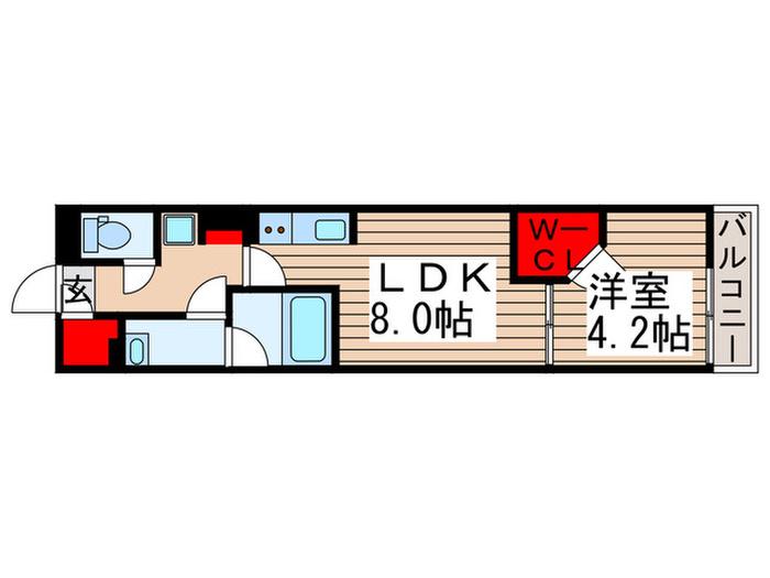 リブリ・スカイブルー(1LDK/3階)の間取り写真