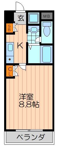 ラカーサフェリーチェ(1K/5階)の間取り写真