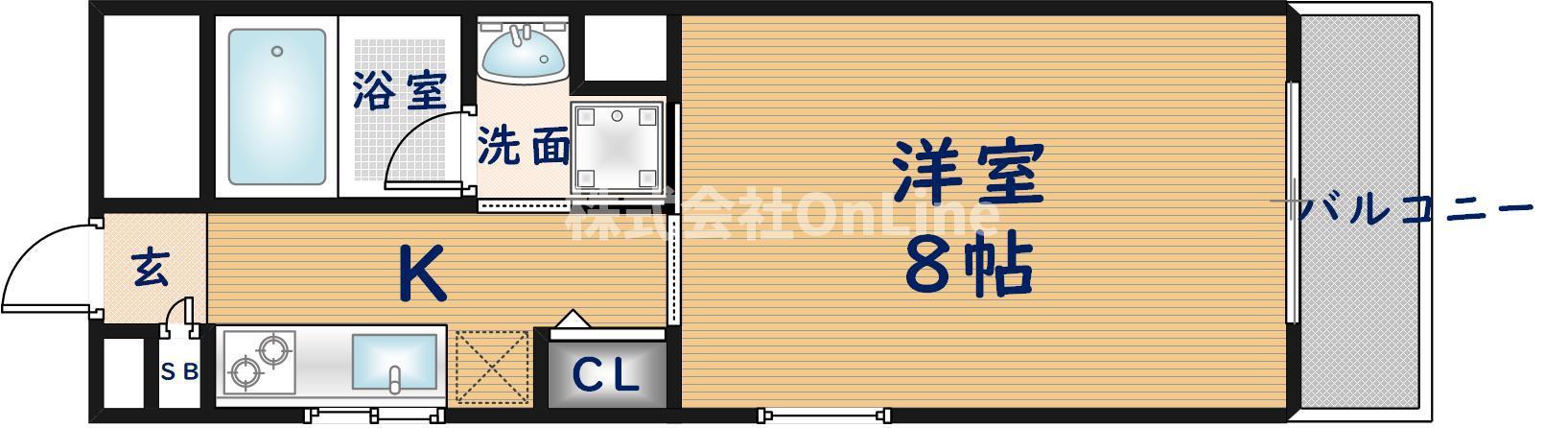 ルグランアコルネ2(1K/2階)の間取り写真