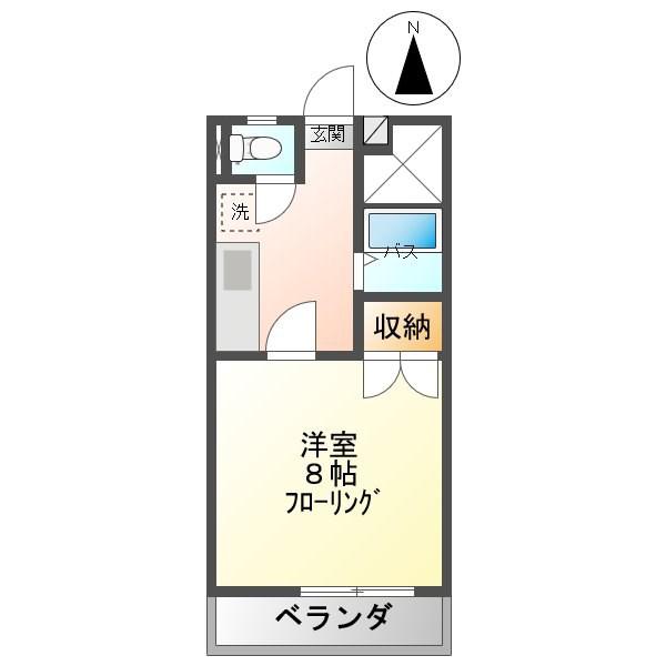 サンジェルマン(1K/2階)の間取り写真