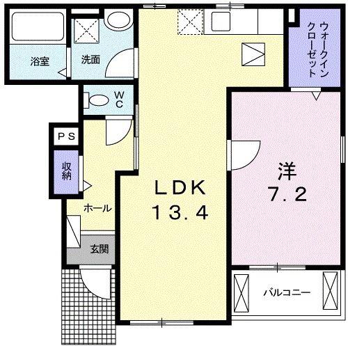ブリッサIII(1LDK/1階)の間取り写真