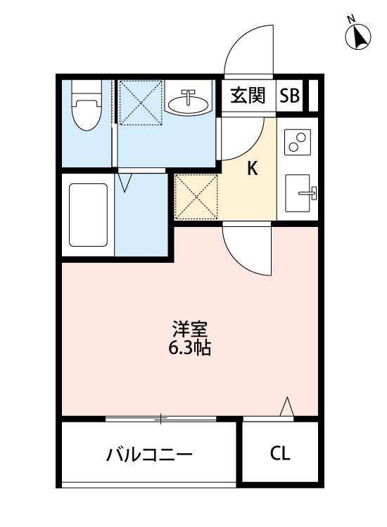 RIBOSHINI(1K/1階)の間取り写真