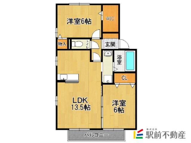 セジュール トリニテ(2LDK/2階)の間取り写真