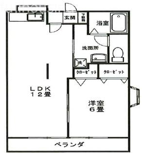 ハイツレインボーA棟(1LDK/1階)の間取り写真